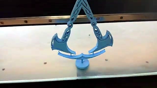 Finished logo on pedestal stand (SKU ask)