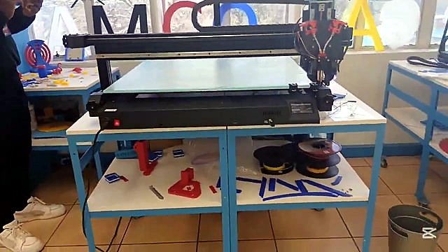 P3-FDM/K8 flatbed overview — red power + AM.CO.ZA letters (SKU ask)