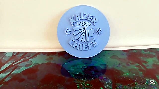 Finished light-blue Kaizer Chiefs medallion (SKU ask)