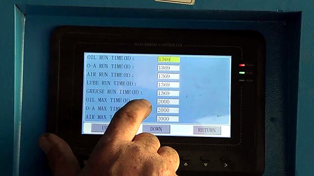 Compressor HMI run-time / filter counters (SKU ask)