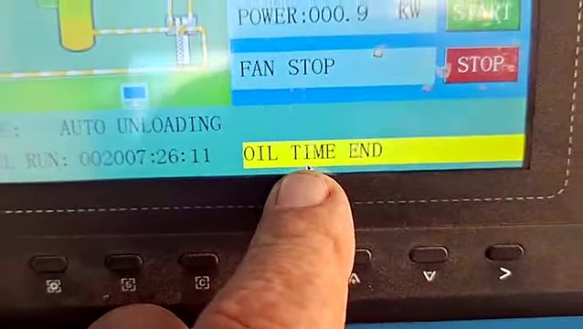 OIL TIME END alert on compressor HMI (SKU ask)