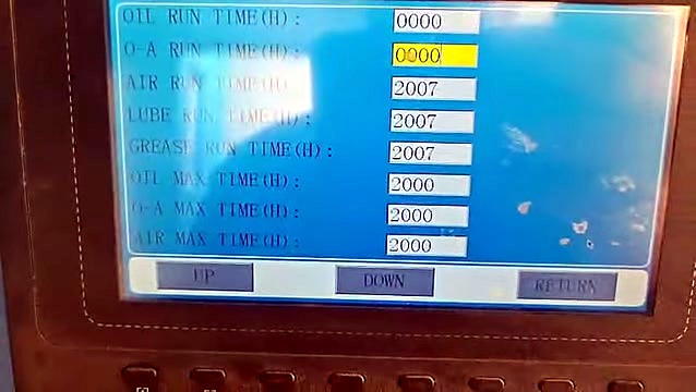RUN TIME counters OIL/AIR/LUBE/GREASE (SKU ask)