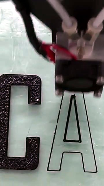 Extruder forming letters C/A on bed (SKU ask)