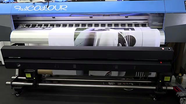 CLEAR FastCOLOUR printing white Mercedes graphic on roll (SKU ask)