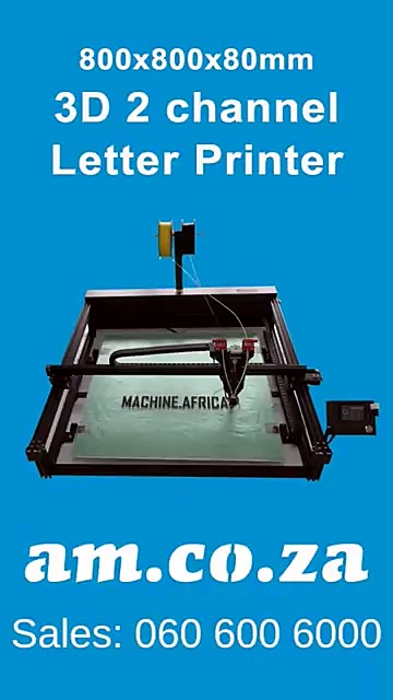 CLEAR 800x800x80 3D 2 channel Letter Printer end-card (SKU ask)