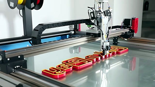 PrintUP dual-spool gantry extruding raised letter (SKU ask)