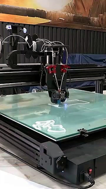 PrintUP-class black frame + glass bed mid-print (SKU ask)