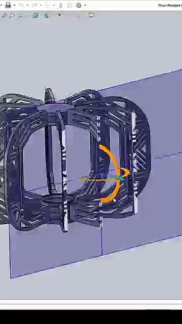 CAD wireframe of geometric pendant light