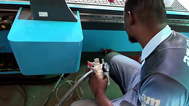 Blue EasyRoute side panel during install (SKU ask)