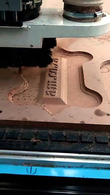Dust shoe carving raised am.co.za text in MDF (SKU ask)