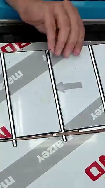 Back of ACM with parallel v-grooves before fold (SKU ask)