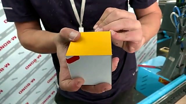 Hand-folding finished yellow/white ACM box (SKU ask)