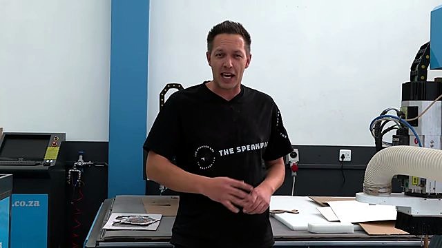 Presenter at EasyRoute bed + am.co.za console + dust hose (SKU ask)