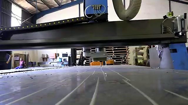 CNC gantry over HDPE sheet (SKU ask)