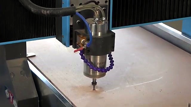 Spindle carving with blue hose (SKU ask)