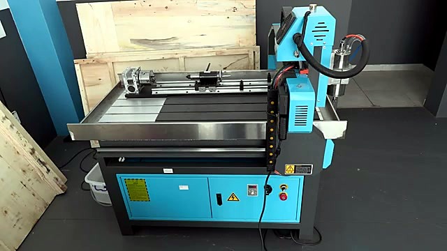 Blue EasyRoute Express on stand with rotary on bed (SKU ask)