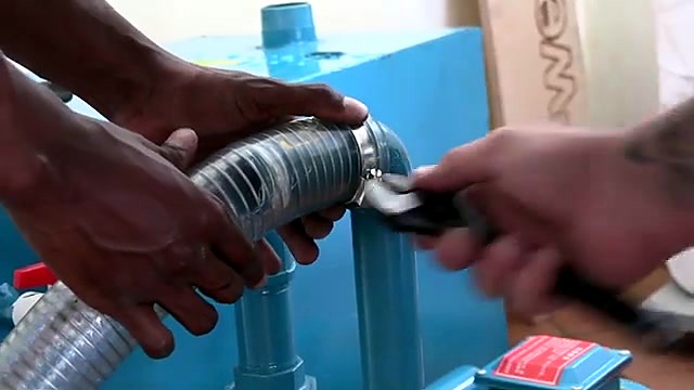 Hose clamp on clear reinforced coolant hose (SKU ask)