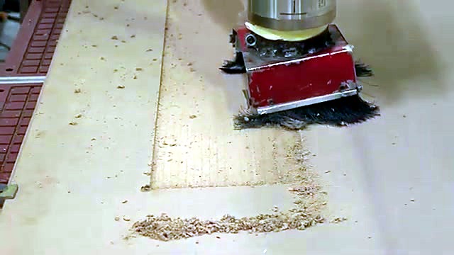 Red spindle brush milling MDF recess (SKU ask)