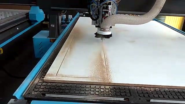 Spindle + dust hose cutting melamine path (SKU ask)