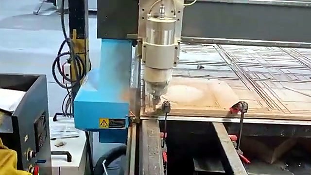 Spindle profile cut with sawdust on MDF (SKU ask)