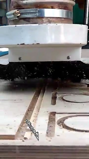 Spindle cutting circular tray recesses in wood (SKU ask)
