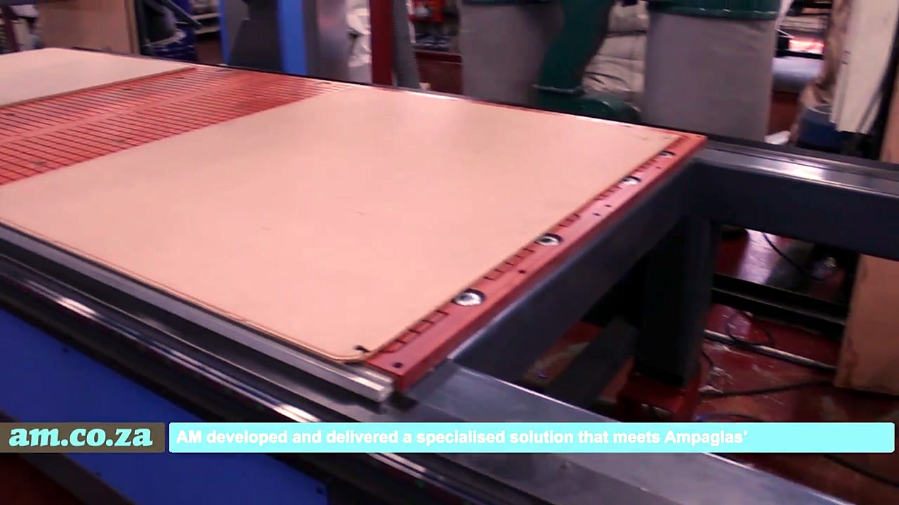 Load sheet board onto twin-station vacuum bed (SKU ask)