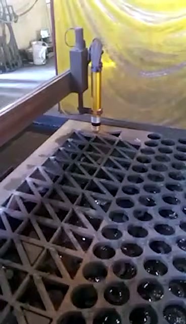 Plasma torch over patterned steel pre-cut (SKU ask)