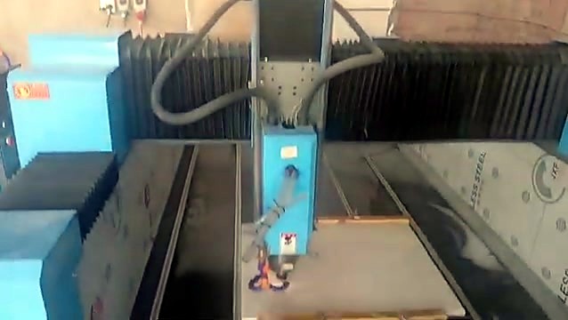 Blue R-1325W/55 gantry and Z-axis over the stone sink table
