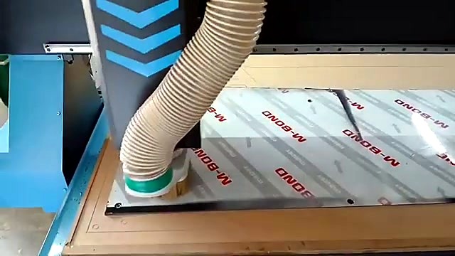 Blue gantry + dust shoe over M-BOND ACM (SKU ask)