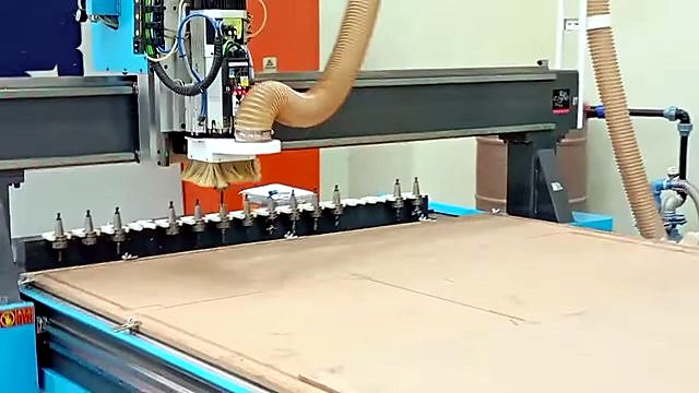 Rear linear ATC magazine + dust-hood spindle (SKU ask)