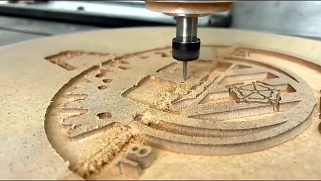Bit close-up relief carving crest detail (SKU ask)