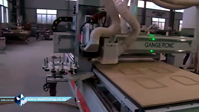 Wide gantry view cutting Supawood sheet (SKU ask; non-AM marks ignored)