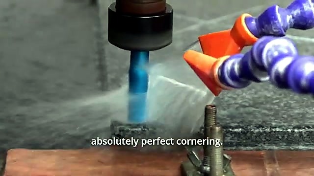 Stone router bit cutting with coolant spray