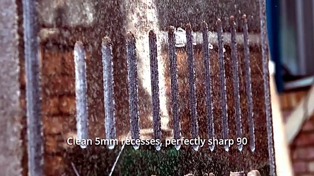 Clean 5mm recesses cut into stone