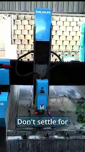 Blue AM.CO.ZA stone CNC router in the workshop