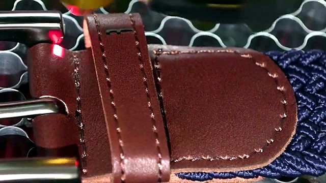 CO2 laser head engraving leather close (SKU ask)