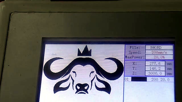 Control panel buffalo/crown logo 200mm/s 20% (SKU ask)