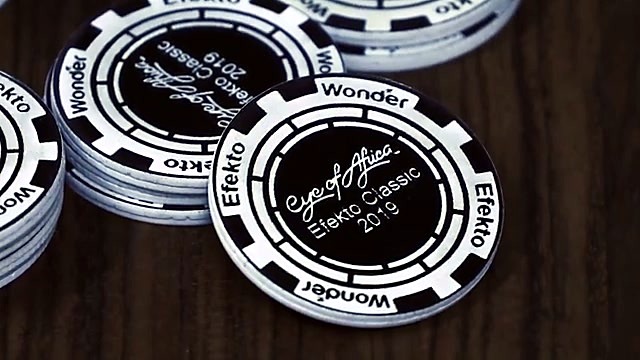 Finished Eye of Africa poker chip stack (SKU ask)