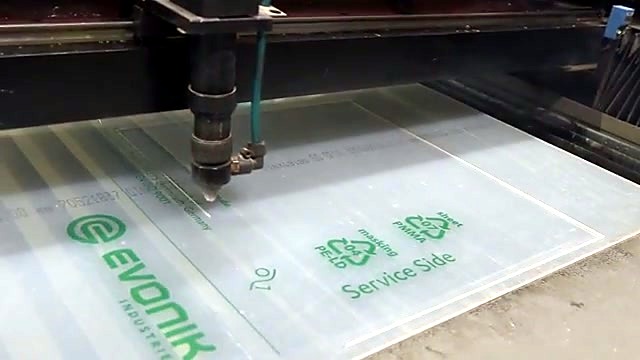 CO2 laser cut on EVONIK acrylic film (SKU ask)