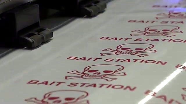 Printed BAIT STATION skull labels sheet (SKU ask)