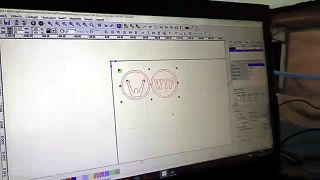RDWorks circular coin layout on monitor (SKU ask)