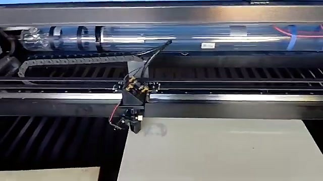Glass CO2 laser tube at rear of gantry (SKU ask)