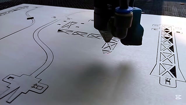 Head engraving truss/gear patterns on plywood (SKU ask)
