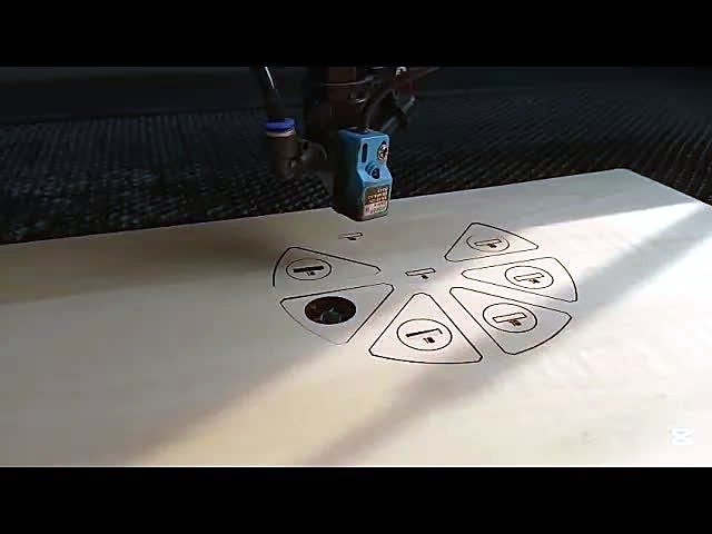 Laser head + honeycomb — circular plywood cut (SKU ask)