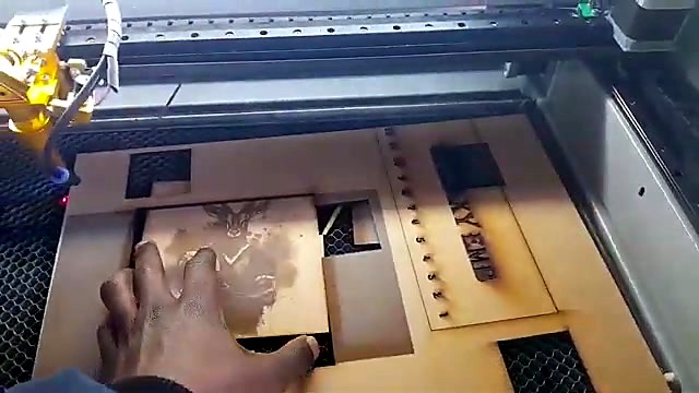 Hand lifts finished engraved wood plaque (SKU ask)
