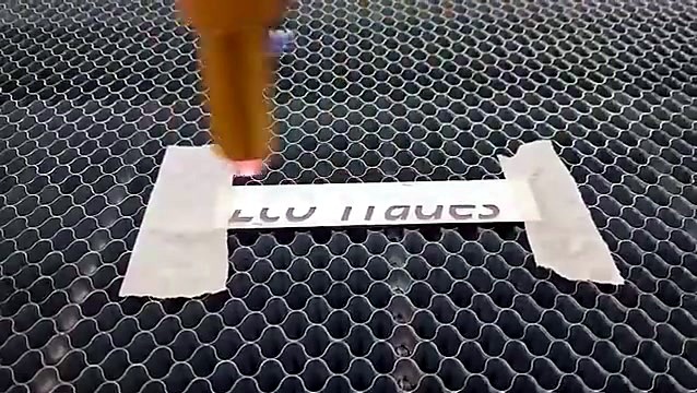Engraving pass starting on taped strip