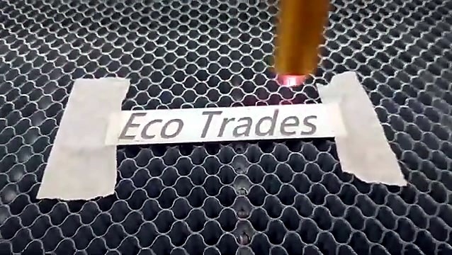 Finished Eco Trades engraving on strip
