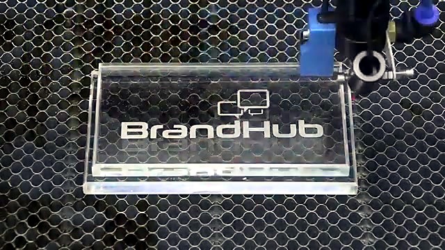 Finished BrandHub plaque on bed (SKU ask)