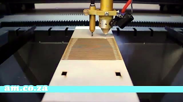 Dense parallel living-hinge cuts in progress (SKU ask)