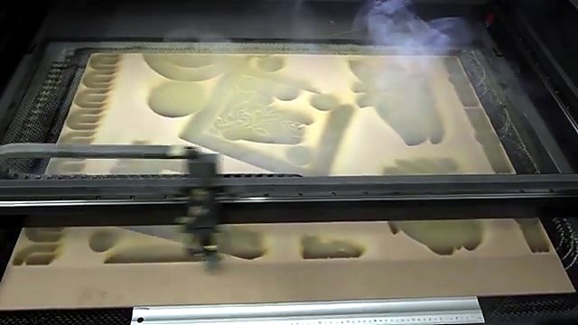 CLEAR TruCUT gantry smoke-cutting Aztec Supawood panels (SKU ask)